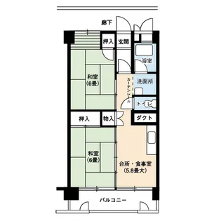 UR尾上【3階】の間取り