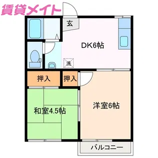 ハイツオオクラ2【2階】の間取り