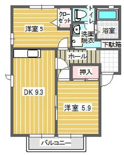 ディアス雅【2階】の間取り