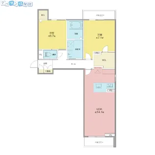 ベレオ関屋【3階】の間取り