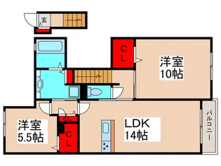 アルタス北国分【2階】の間取り