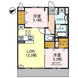 ラシュレ【1階】の間取り
