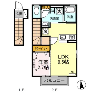 セジュールケイ2【2階】の間取り