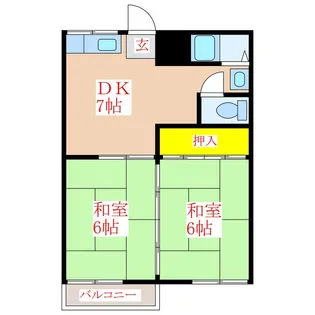 2DKの間取り画像