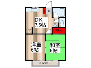 サンフラワ-倉松I【2階】の間取り