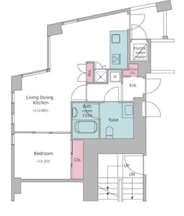 レジディアタワー乃木坂【3階】の間取り