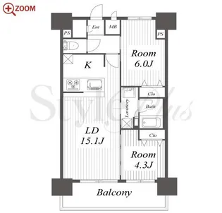 プレサンスジェネ鶴舞【10階】の間取り