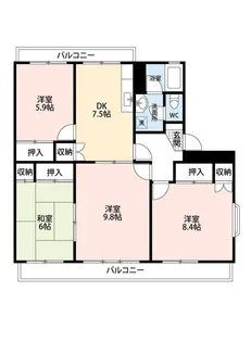 ヴェルディ広沢【1階】の間取り