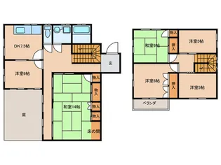 岐阜県岐阜市芥見海戸山【一戸建】の間取り