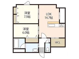 ベンハウス西川緑道公園【6階】の間取り