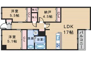 GRAND STEADY 桜の町【1階】の間取り