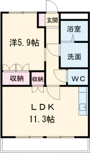 ハピネスタウン豊山【1階】の間取り