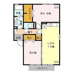 メイスクエア B【2階】の間取り