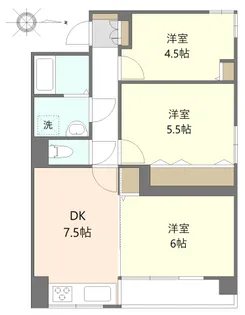 ハイタウン浜田山【3階】の間取り