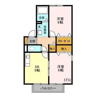 マミセントラルハイツE【2階】の間取り