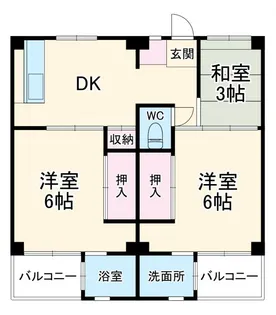 ビレッジハウス勝田2号棟【4階】の間取り