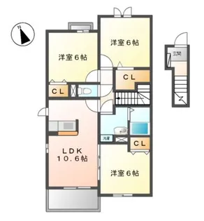 サンシャイン石津 A・E棟【2階】の間取り