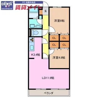 ソレイユ 5【3階】の間取り