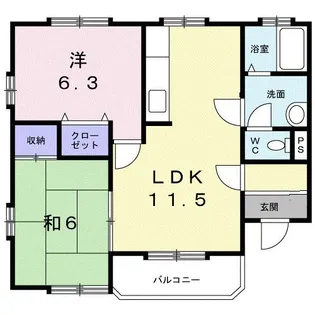 ビレッジ和楽B【1階】の間取り