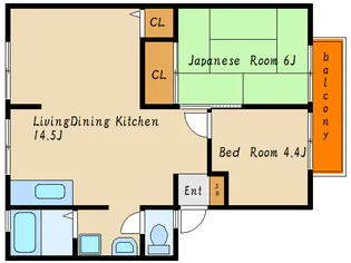 サンビレッジ吉川A棟【2階】の間取り