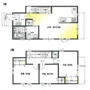 大阪府吹田市千里山高塚【一戸建】の間取り