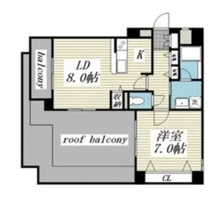 ヴィアーレ広瀬【8階】の間取り