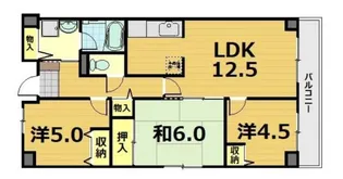 プラザ園生【5階】の間取り