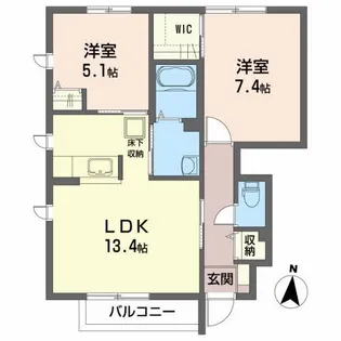 プレヴェールA【1階】の間取り