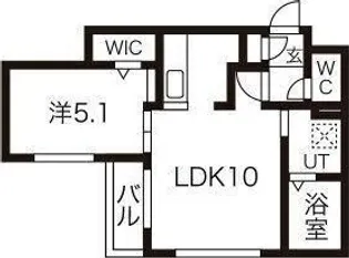 プレオン・ウエスト・ロカ【4階】の間取り