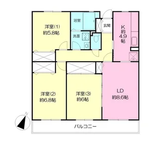 サウセ茅ヶ崎南【1階】の間取り