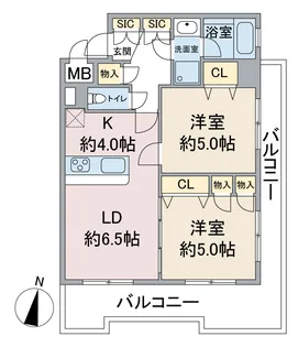 ブルーガーデン初音【4階】の間取り