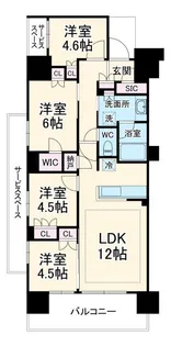 オハナ柏たなかパークフロント【4階】の間取り