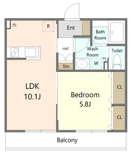 クオーレ【1階】の間取り