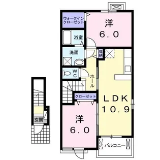 ファミール B棟【2階】の間取り