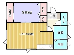 ハイツイーストII【1階】の間取り