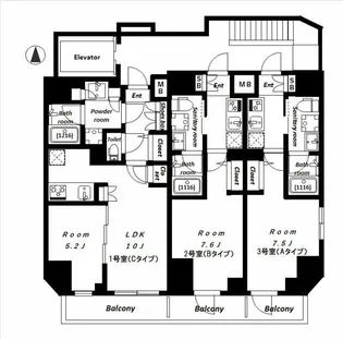 東京都千代田区九段北1【マンション】の間取り