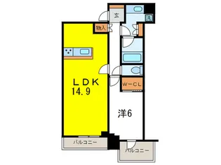 シエリアタワー千里中央【21階】の間取り