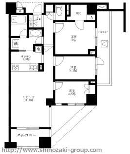 東京都渋谷区恵比寿南3【マンション】の間取り