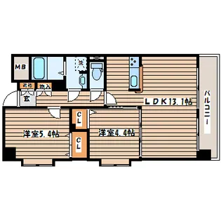 中ノ坂レジデンス【5階】の間取り