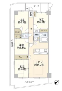 レヴィ―ル甲陽園【4階】の間取り