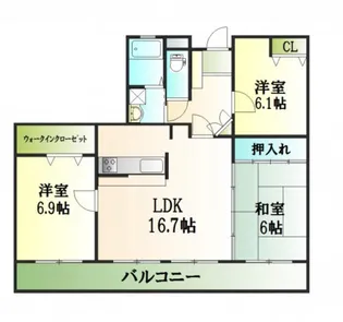 グリーンレジデンス【3階】の間取り