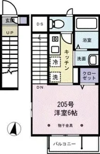 かしの木荘【2階】の間取り