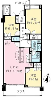 エストライフつつじヶ丘五番館【1階】の間取り