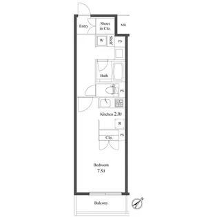 プライマル小石川【2階】の間取り