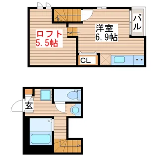 RIZEST陸前原ノ町【1階】の間取り