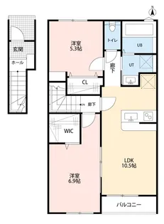 ゼルコヴァウエストIII【2階】の間取り