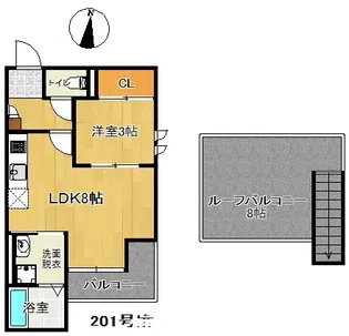 Grandtic Sunbath紫【2階】の間取り