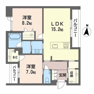 ジョフリエル【2階】の間取り