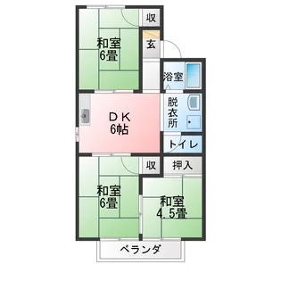 ハイツ神宮戸 B棟【2階】の間取り