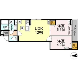 セレスティア六町IV【3階】の間取り